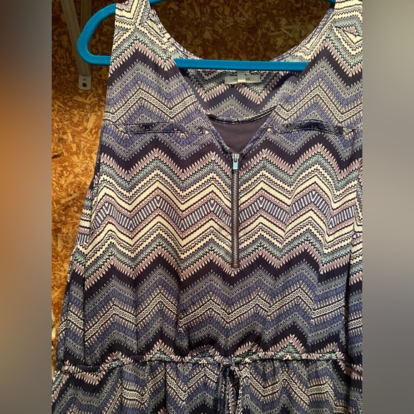 EUC Maurices 2 2x blue chevron drawstring dress - Picture 4 of 4
